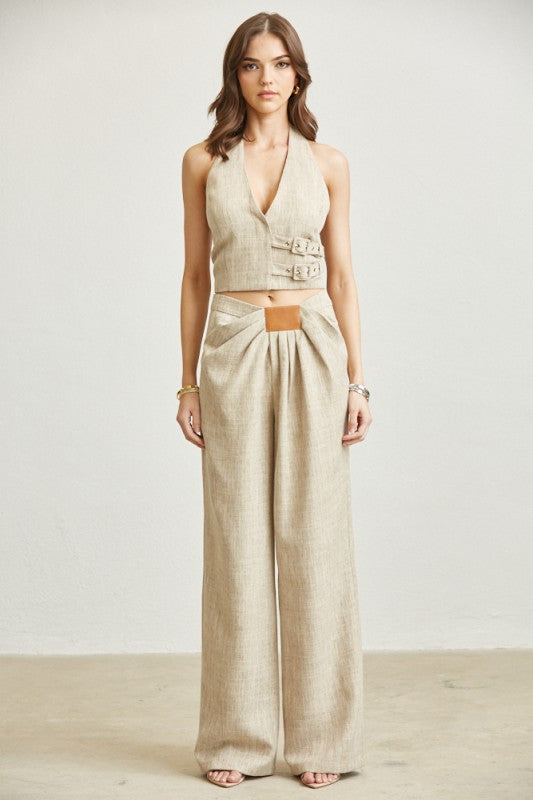 Textured Halter Neck Top & Pant Set 12/06/25 Aprox