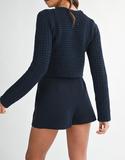 Navy Cardigan Set PREORDER 10/30/25 Aprox