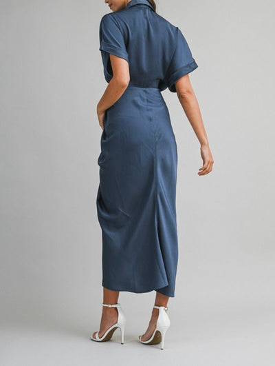 Satin Shirt Dress PREORDER 12/31/25 Aprox