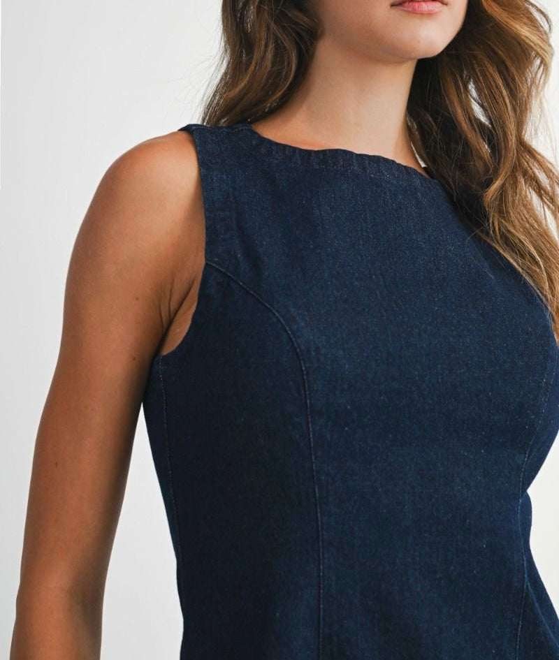 Scallop Denim Dress PREORDER 11/15/25 Aprox