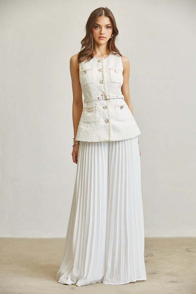 White Top & Pant Set        PREMIUM COLLECTION