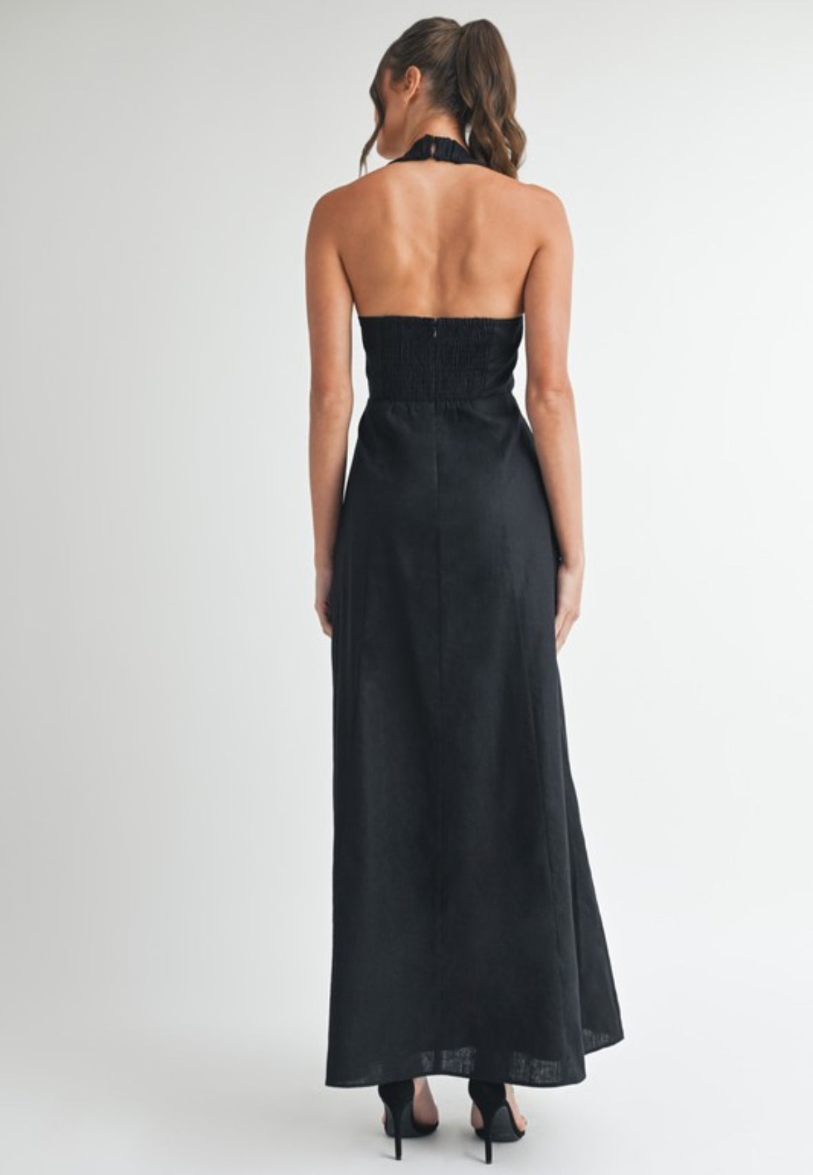 Black Linen Maxi Dress Exclusive Collection PREORDER 02/15/25 Aprox