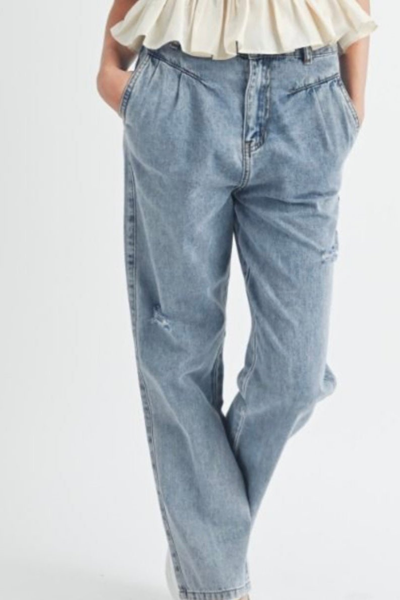 Pleated Denim