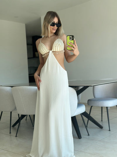 Shell White Dress ( FINAL SALE )