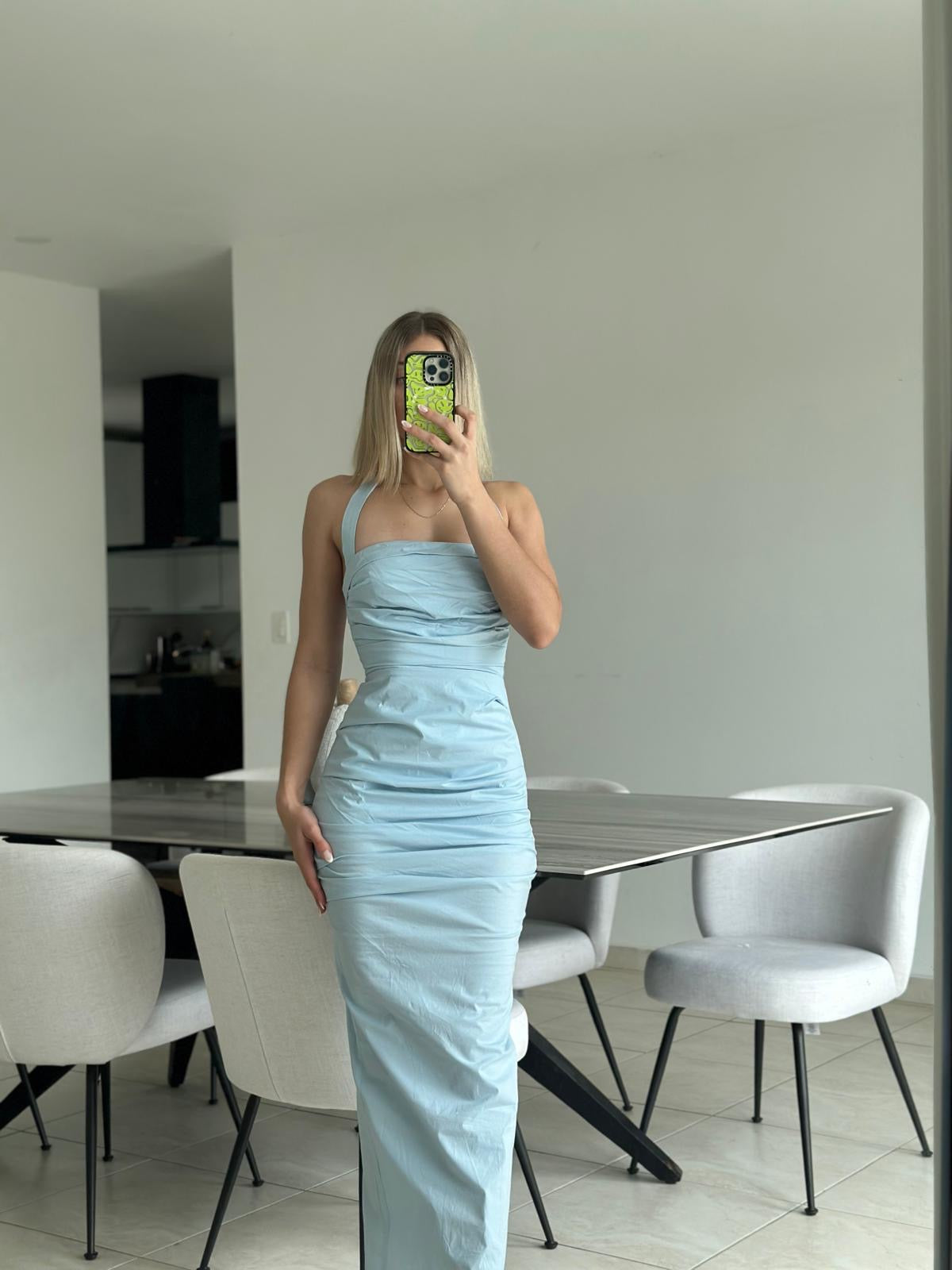 Sky Blue Halter Dress