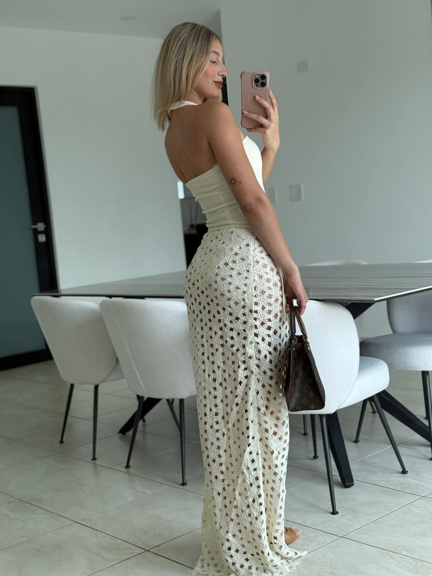 Cream Body & Skirt Set