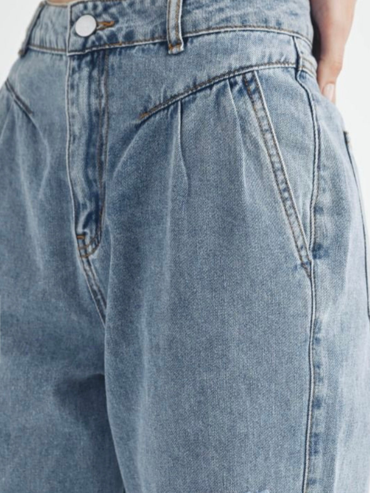 Pleated Denim