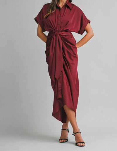 Satin Shirt Dress PREORDER 12/31/25 Aprox