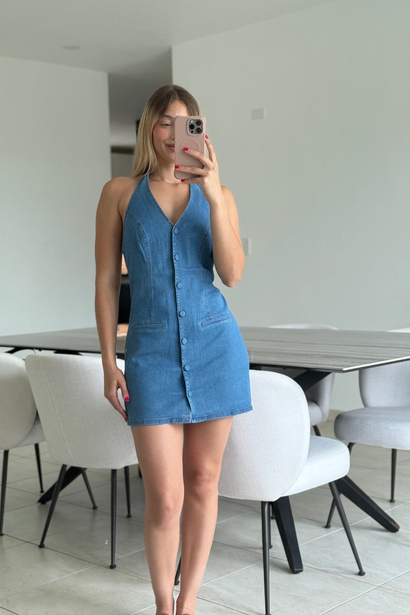 Stretch V-Neck Dress