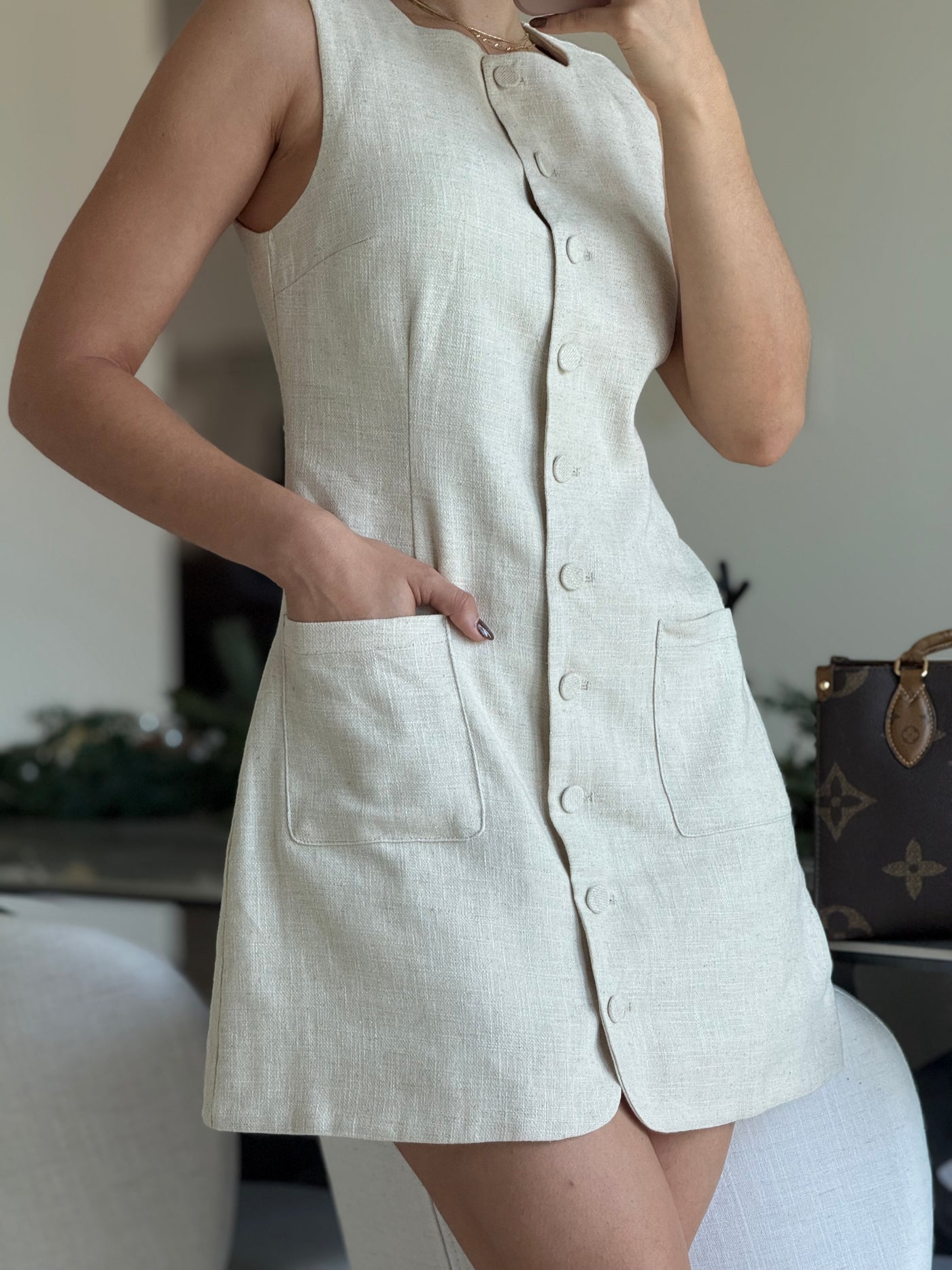 Linen Button Down Dress PREORDER 05/10/25 Aprox