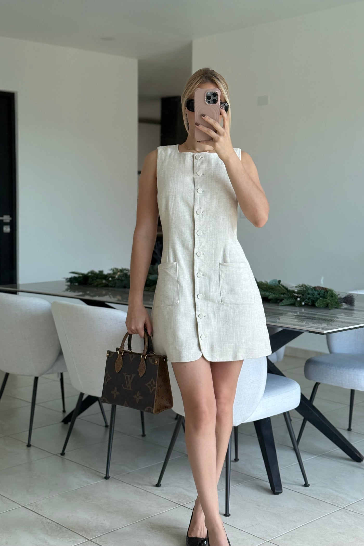 Linen Button Down Dress PREORDER 05/10/25 Aprox