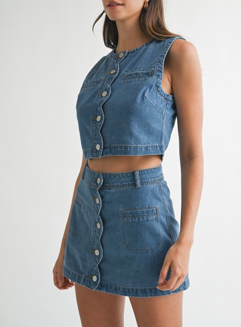 Denim Scallop Set PREORDER 05/24/25 Aprox