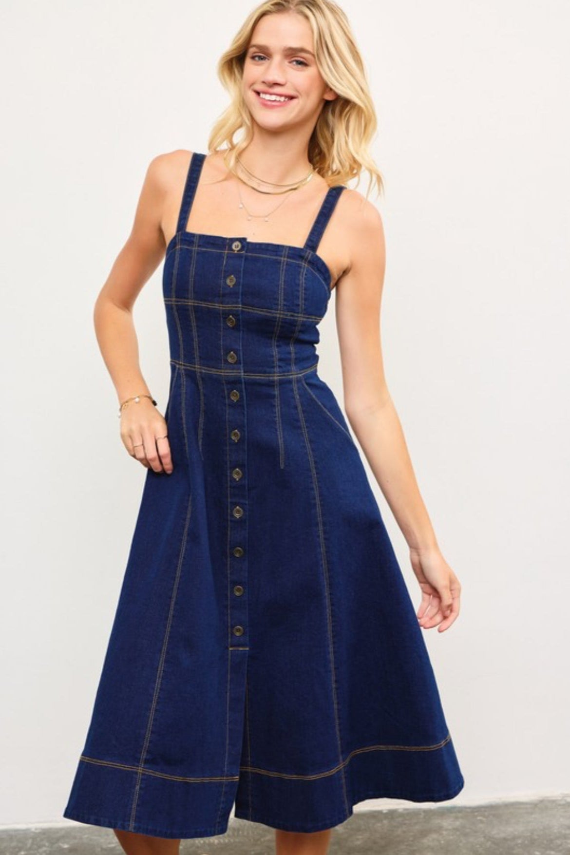 Button Down Denim Dress PREORDER 02/11/25 Aprox