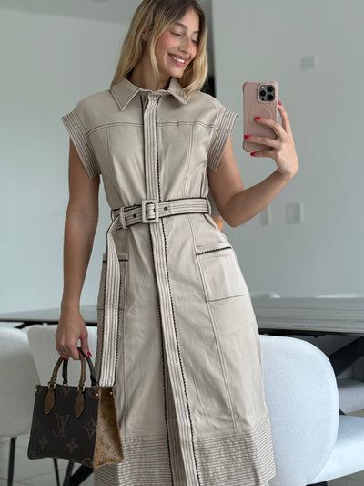 Camel Collared Dress       PREMIUM COLLECTION