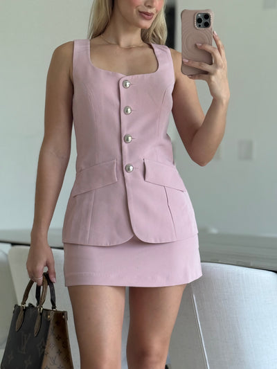 Square Button Down Romper