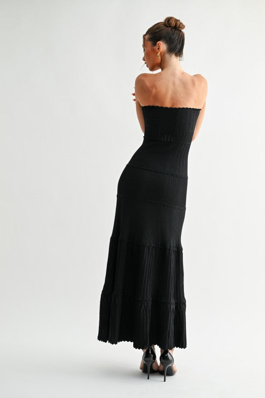 Cherry Scallop Strappless Dress PREORDER 09/10/25 Aprox
