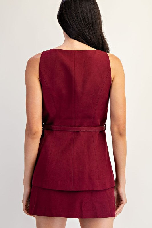 Wine Short dress PREORDER 09/05/25 Aprox