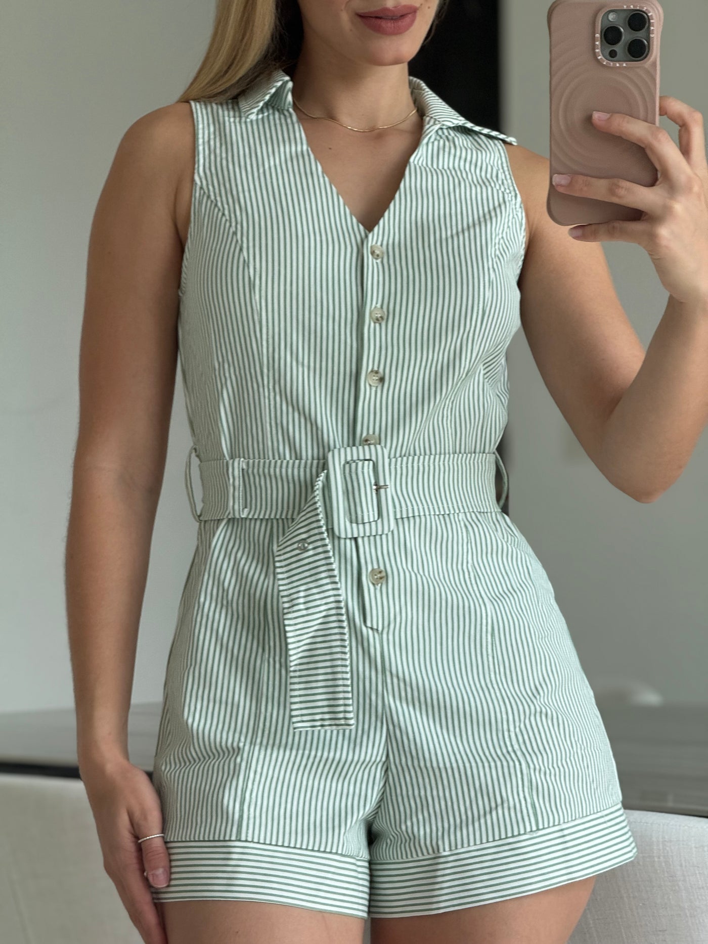 Sleeveless Stripe Romper