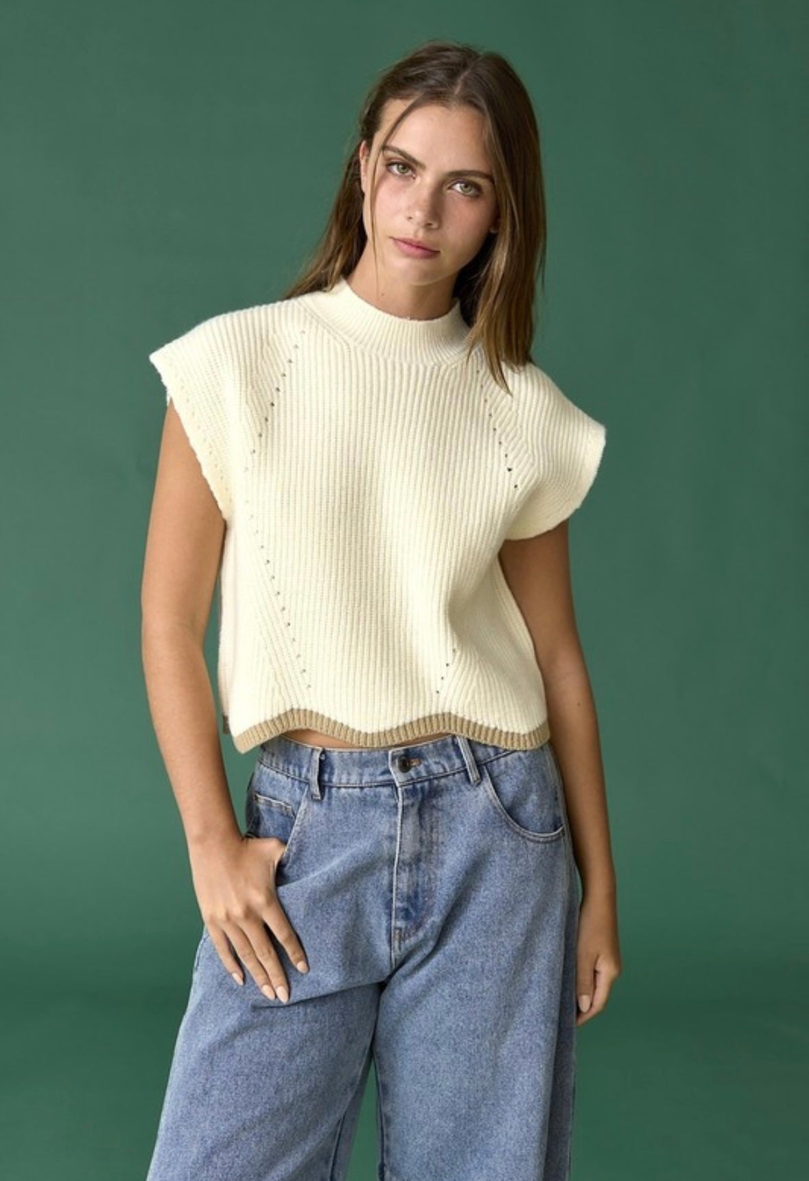 Ivory Knitted Sweater PREORDER 09/28/24 Aprox