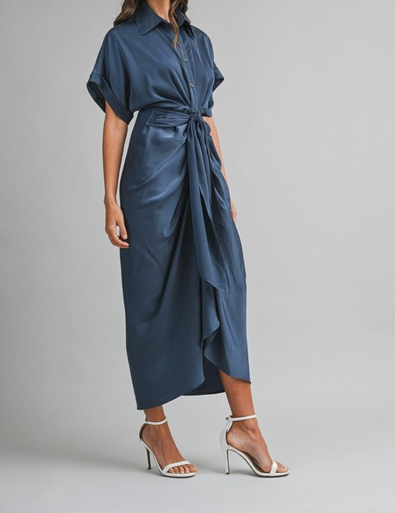 Satin Shirt Dress PREORDER 12/31/25 Aprox