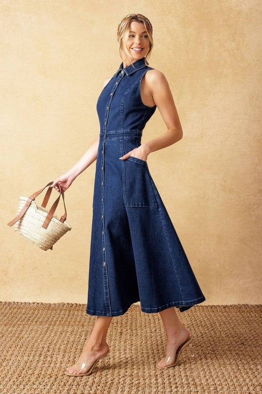 Collar Denim Dress PREORDER 03/05/26 Aprox (MARCH 03)