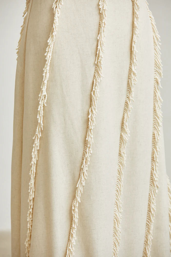 Fringe Halter Dress                     Premium Collection