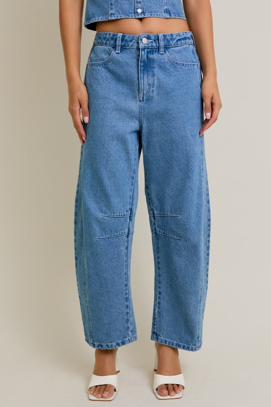 Mid-Rise Barrel Jeans PREORDER 09/15/25 Aprox