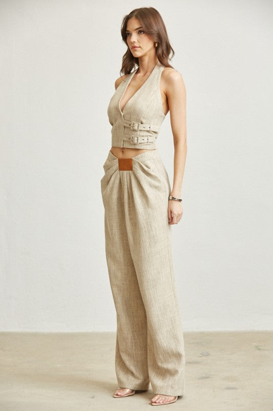 Textured Halter Neck Top & Pant Set 12/06/25 Aprox