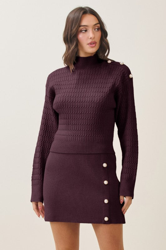 Burgundy Skirt Set  PREORDER 10/30/25 Aprox