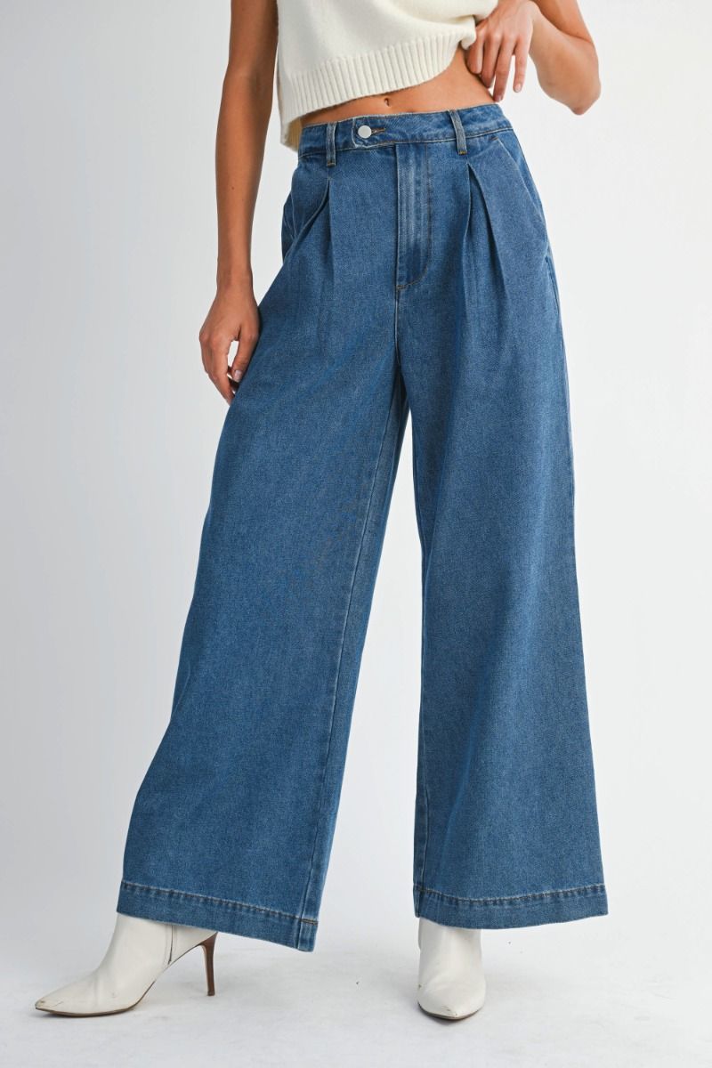 Denim Pleated Jean PREORDER 08/30/25 Aprox