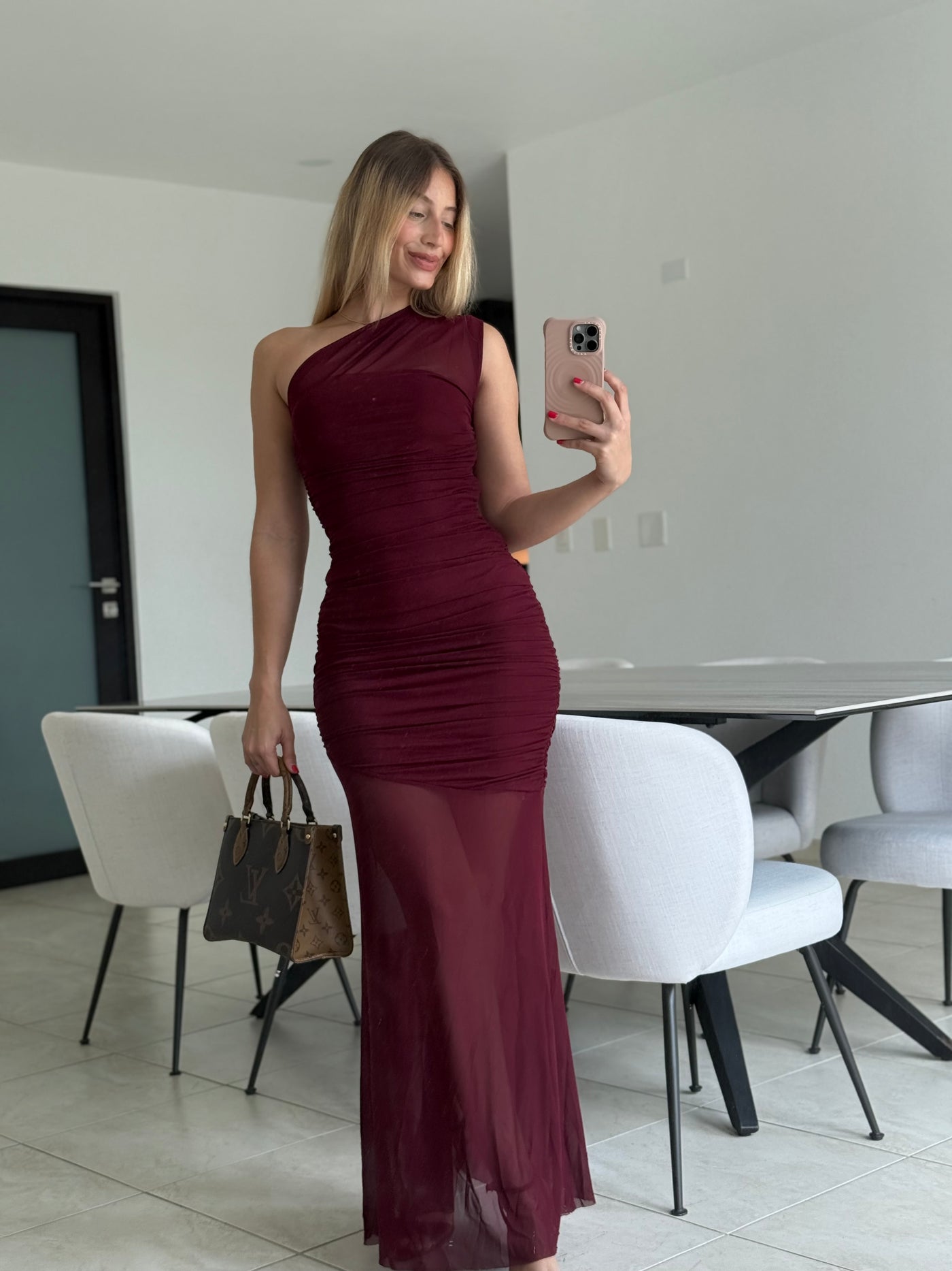 Single Shoulder Maxi Dress