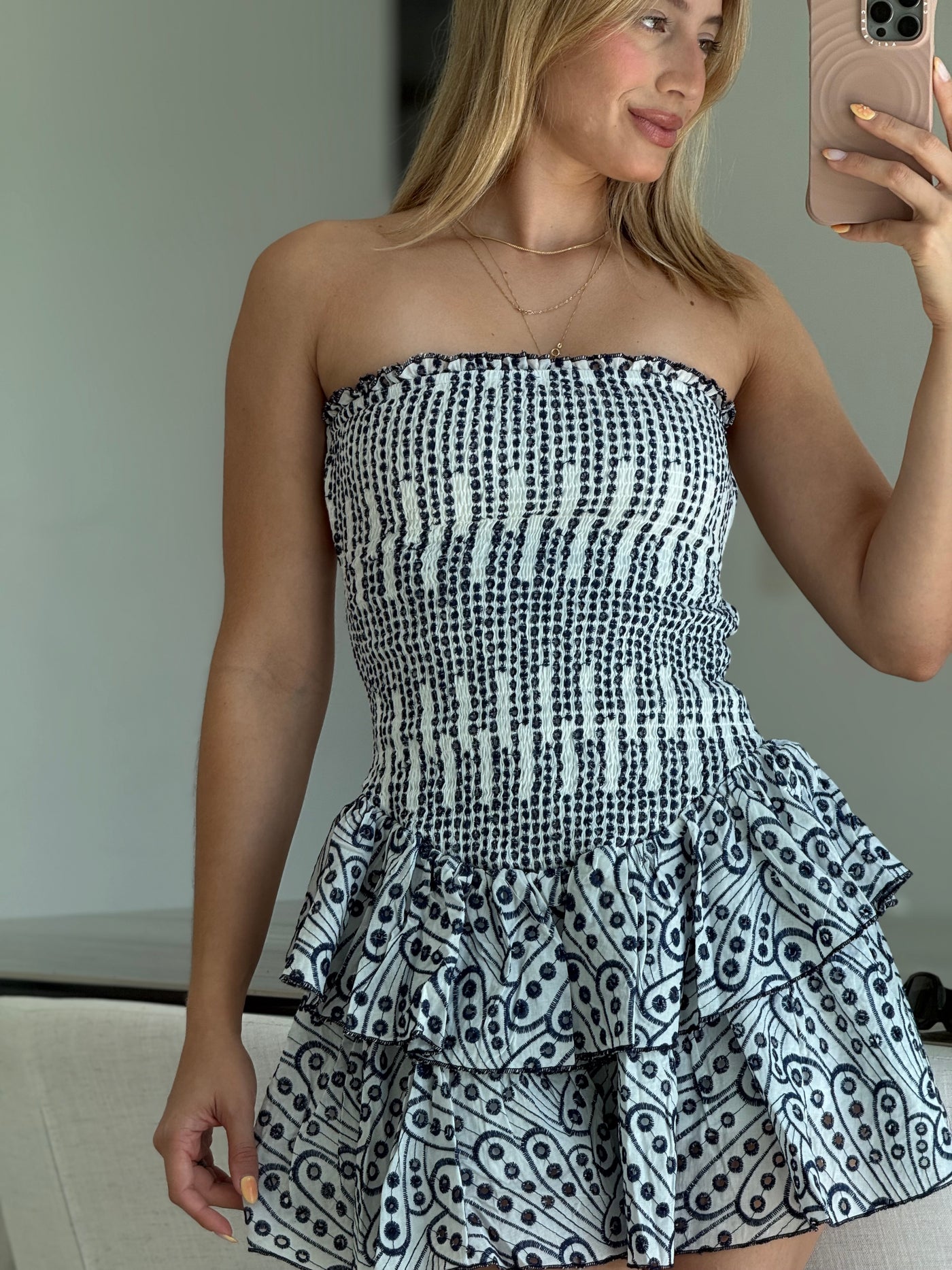 Eyelet Mini Dress PREMIUM COLLECTION