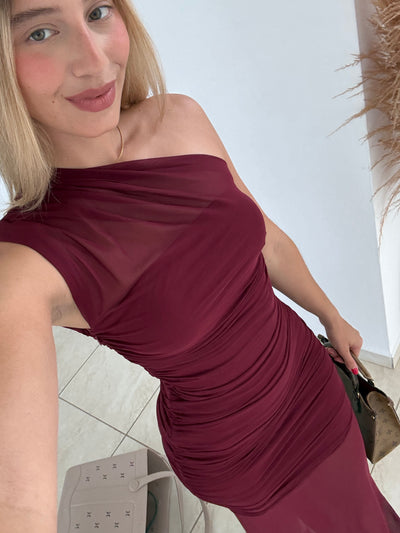 Single Shoulder Maxi Dress