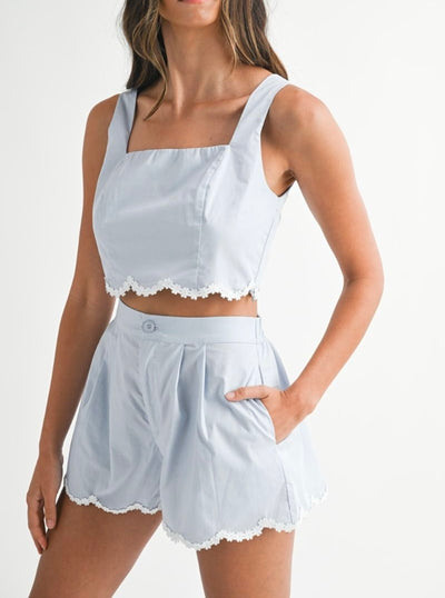 Square Neckline Top & Pant Set