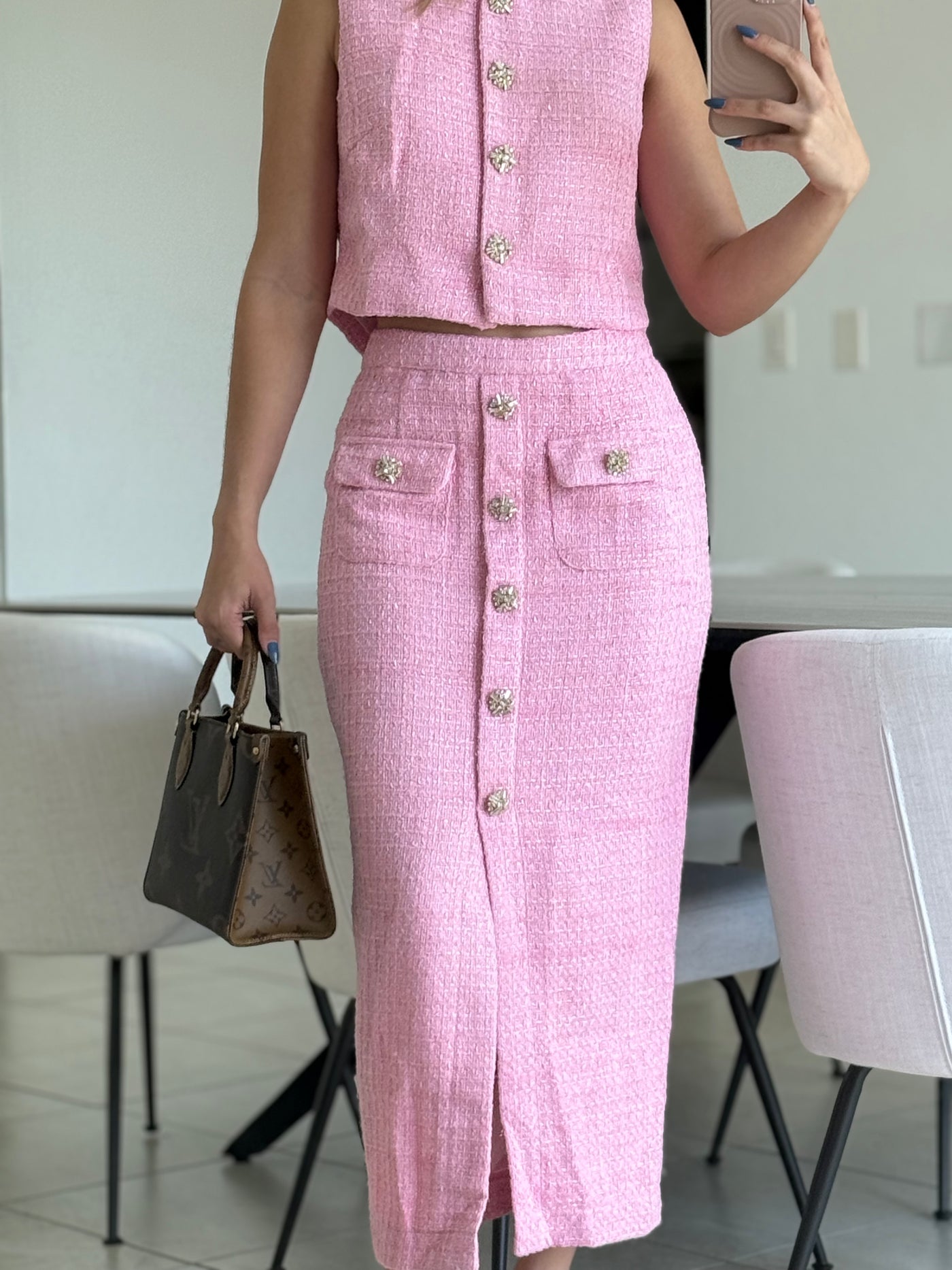 Crop Vest Top & Skirt Set PREMIUM COLLECTION