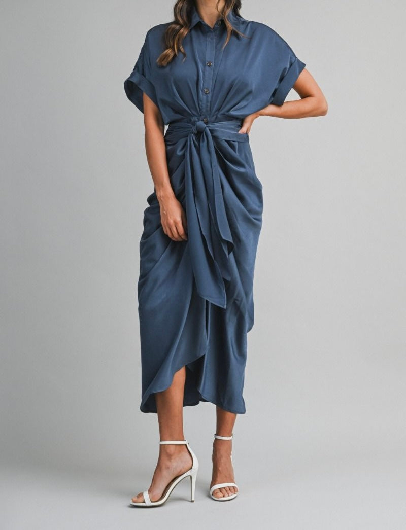 Satin Shirt Dress PREORDER 12/31/25 Aprox