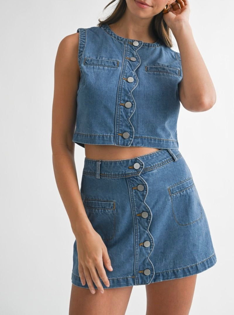 Denim Scallop Set PREORDER 05/24/25 Aprox