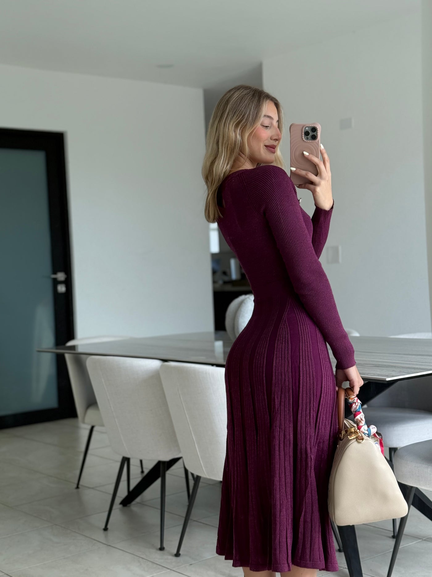 Orchid Metallic Knit Dress