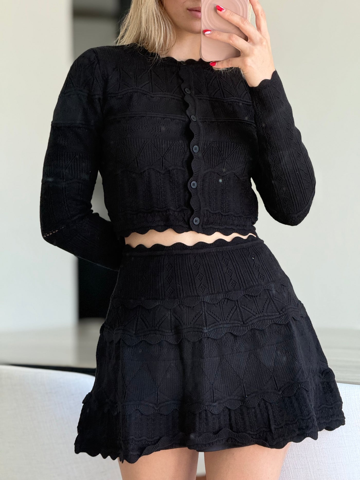 Scallop Edge Skirt Set