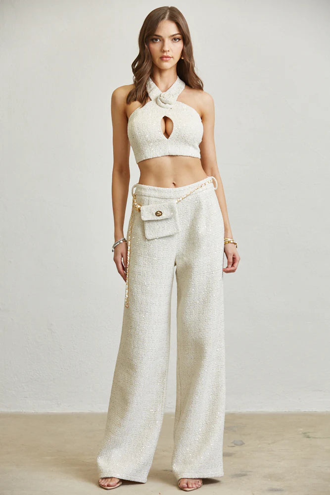 Sequined Tweed Top & Pant Set PREORDER 09/30/25 Aprox     PREMIUM COLLECTION