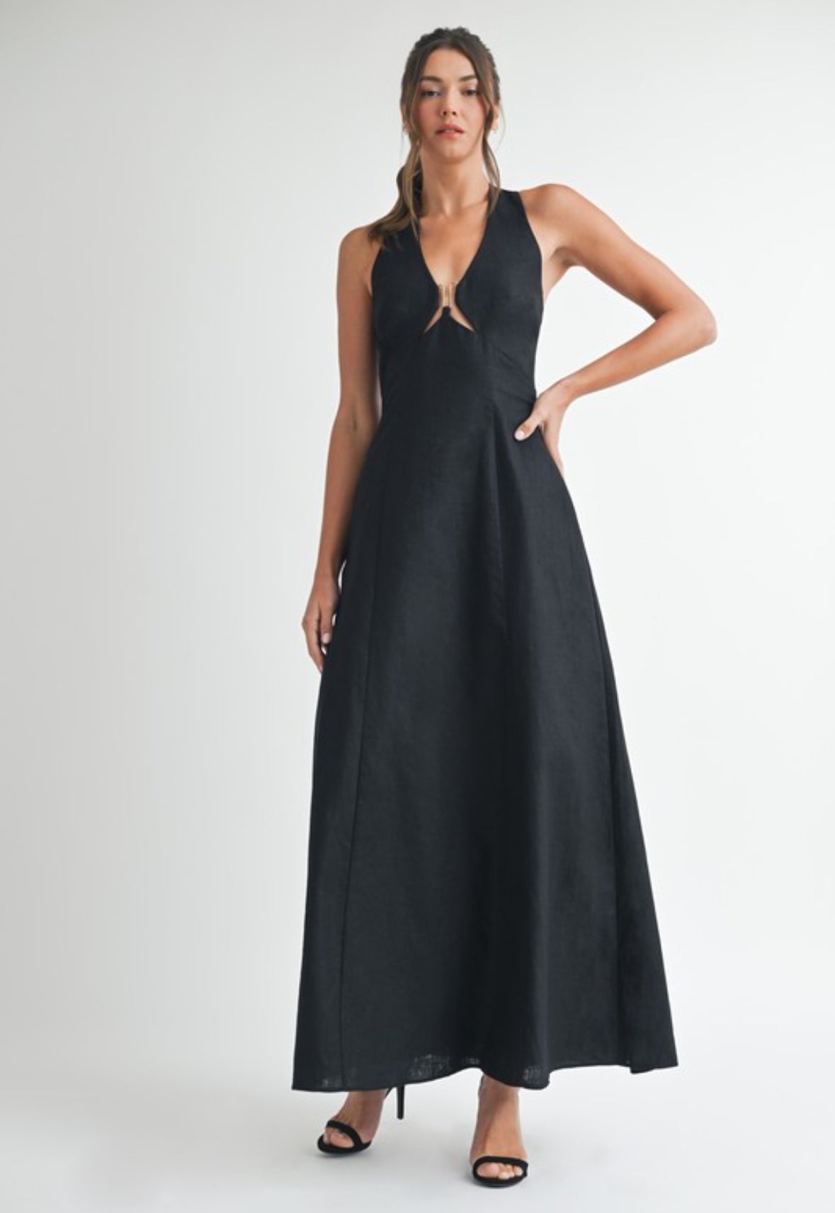 Black Linen Maxi Dress Exclusive Collection PREORDER 02/15/25 Aprox