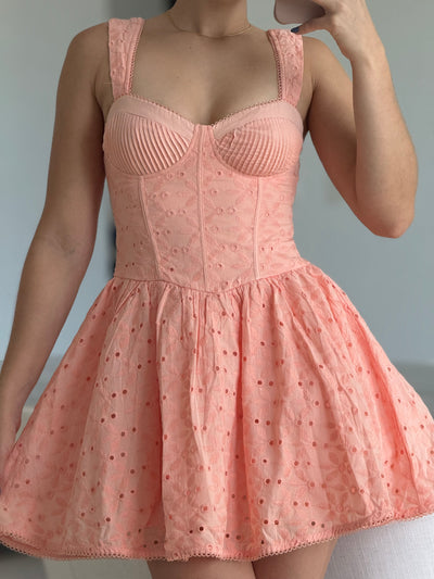 Peach Eyelet Dress