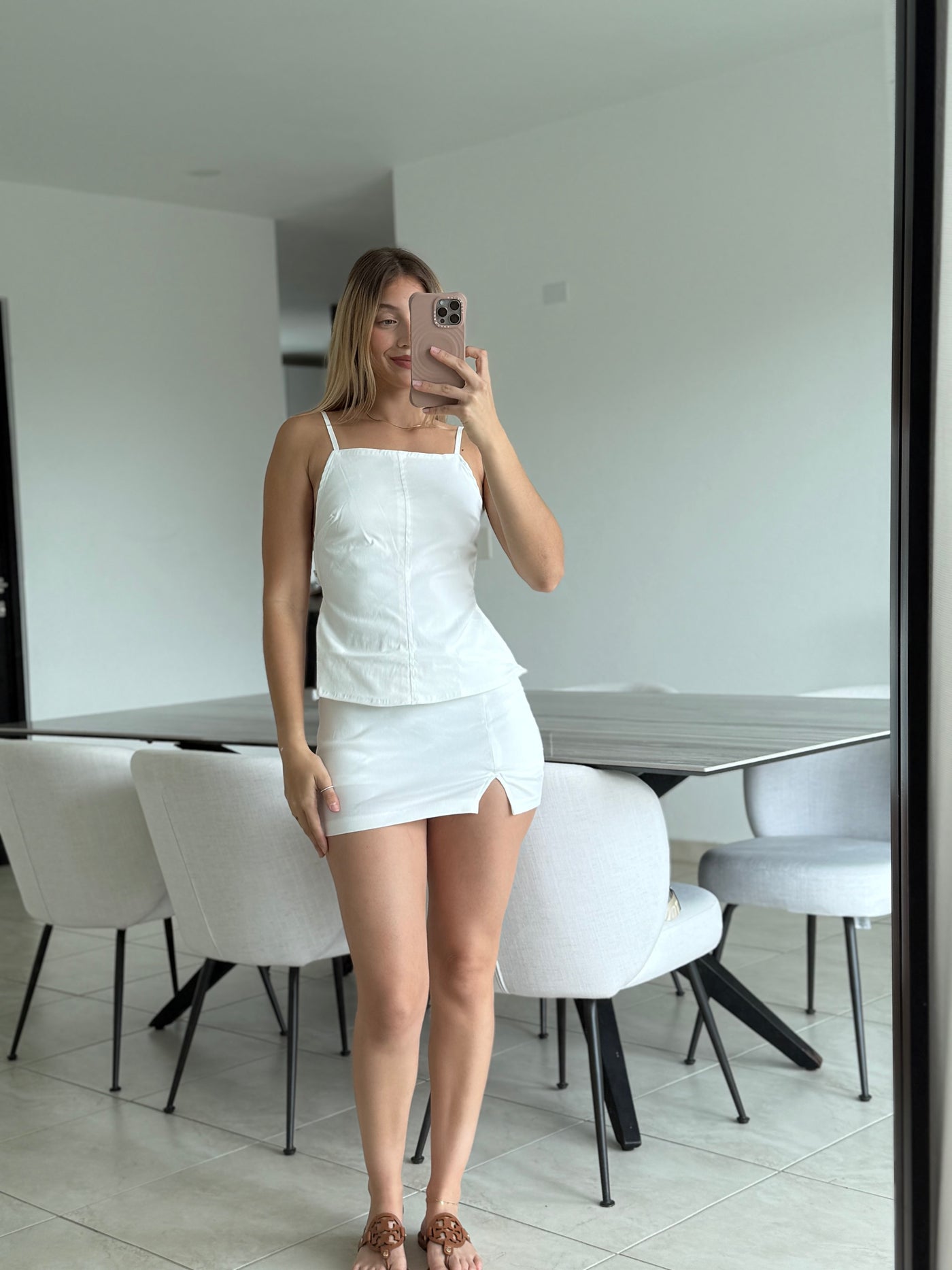 Open Back Skirt Set