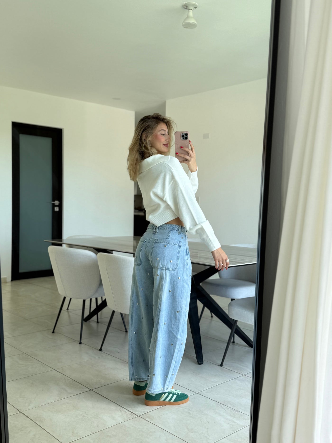 Knit Collar Long Sleeve