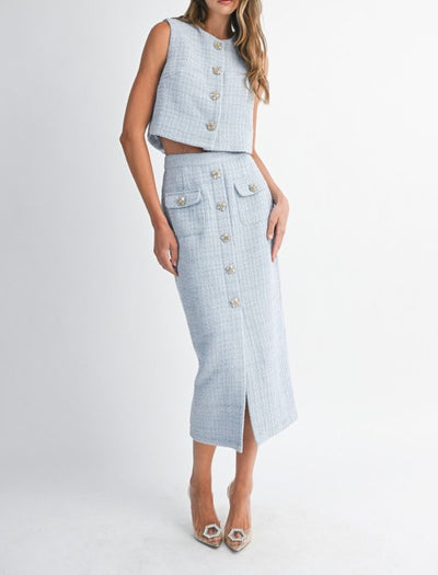 Crop Vest Top & Skirt Set PREMIUM COLLECTION