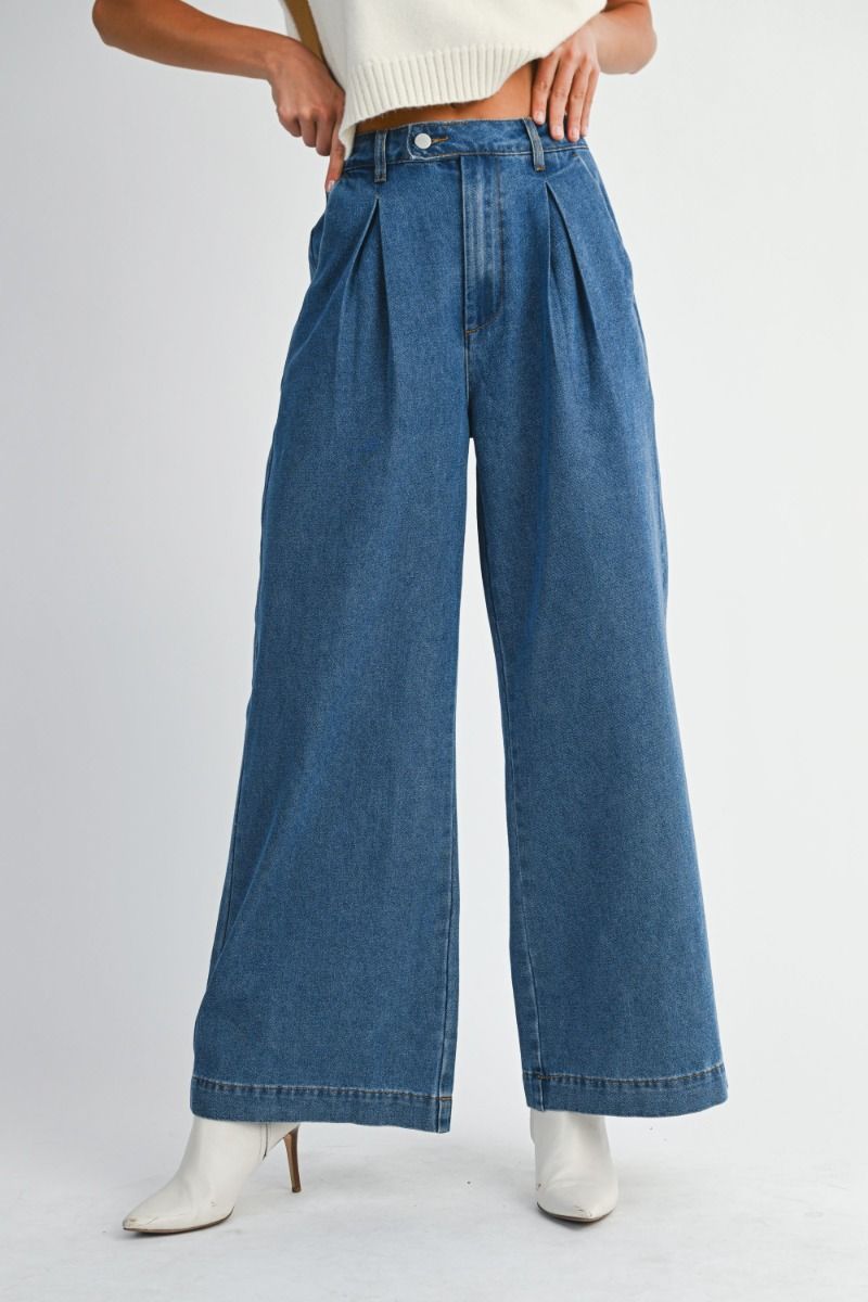 Denim Pleated Jean PREORDER 08/30/25 Aprox