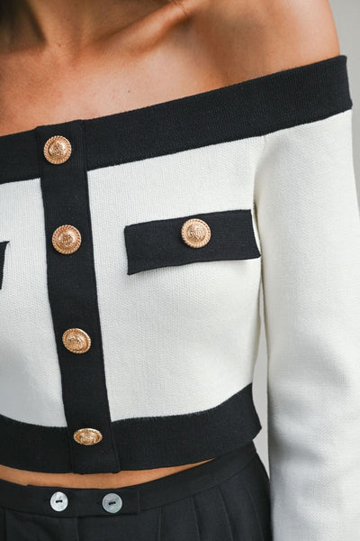 Off Shoulder Crop Top PREORDER 12/10/25 Aprox
