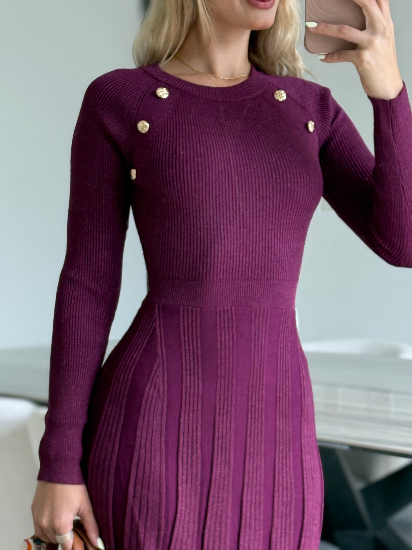 Orchid Metallic Knit Dress