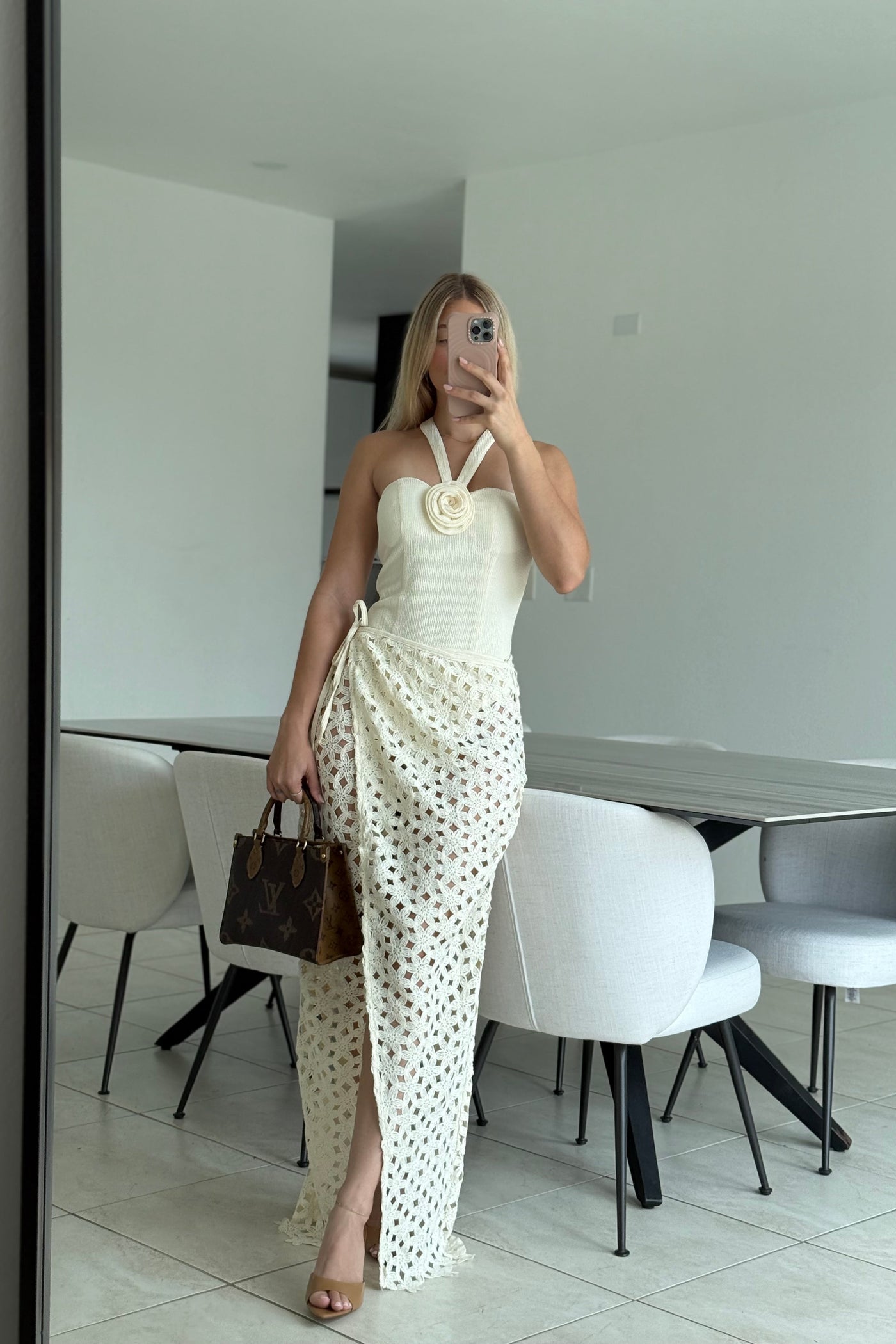 Cream Body & Skirt Set