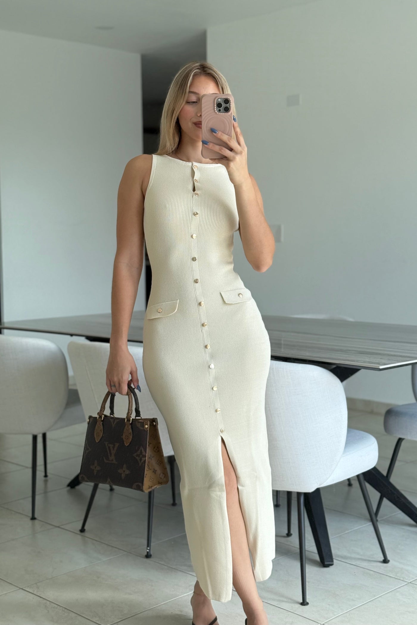 Button Knit Dress